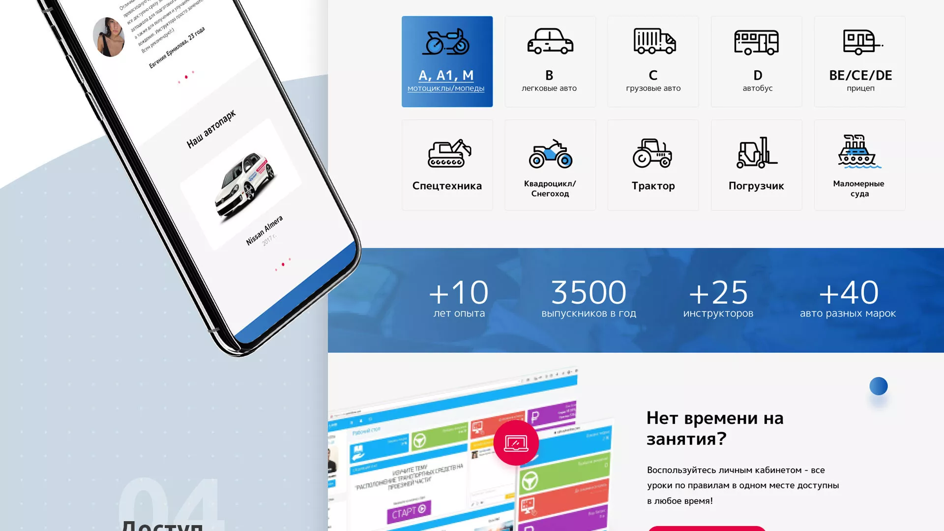 Разработка сайта автошколы «Орлан» в Гавриловом Посаде